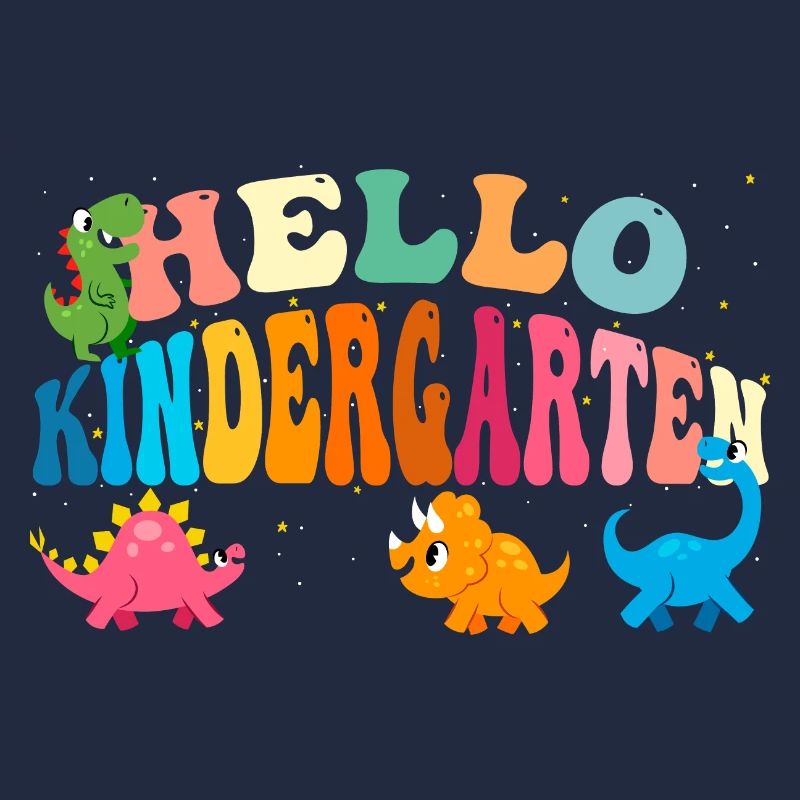 Cute Dinosaurs for Hello Kindergarten Back To