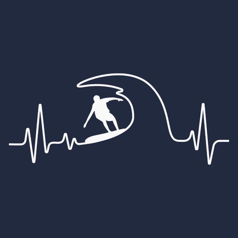 Surfing Wave Heartbeat Design