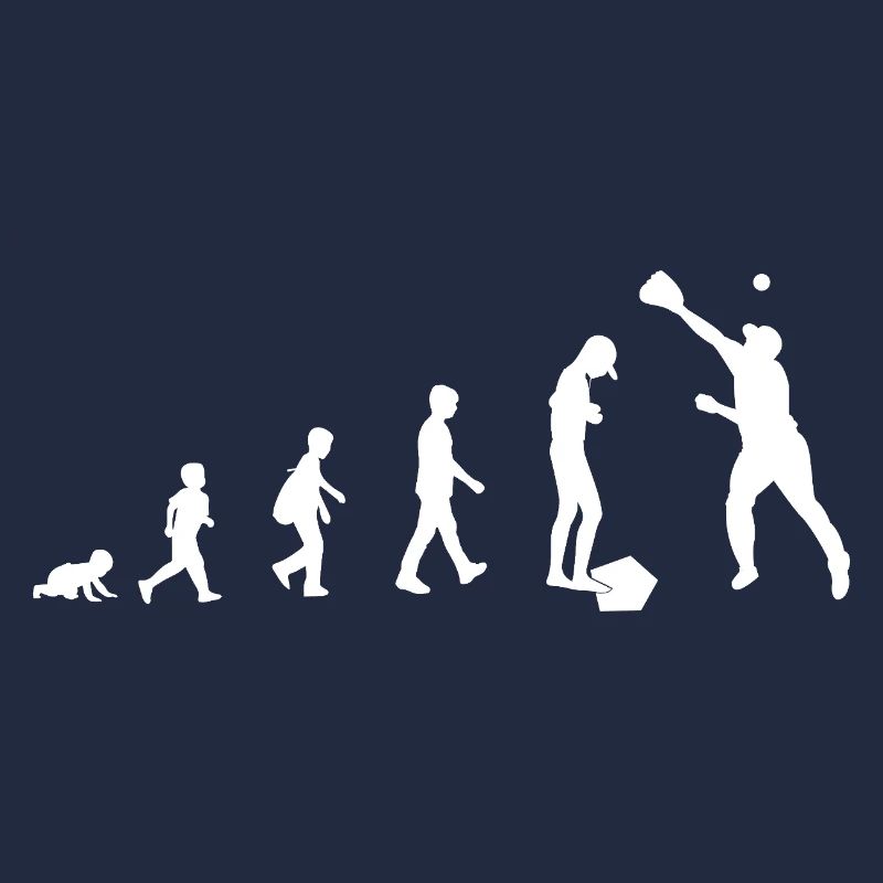 Evolution from baby to baseball player / sport
