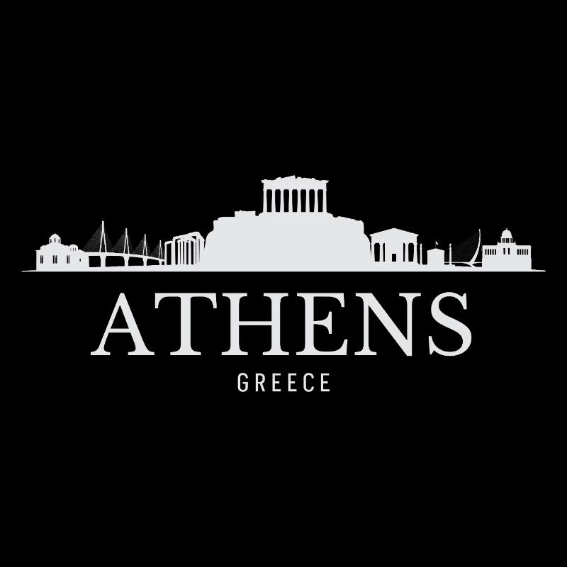 Silhouette d’Athènes, Grèce d’Athènes