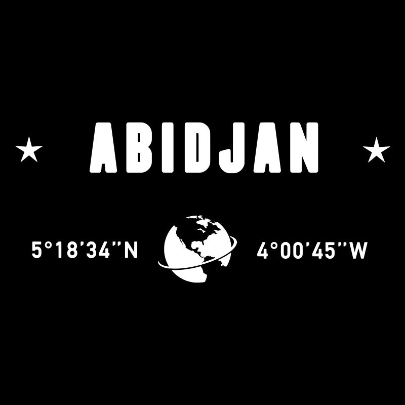 Abidjan Ivory Coast Coordinates Earth White