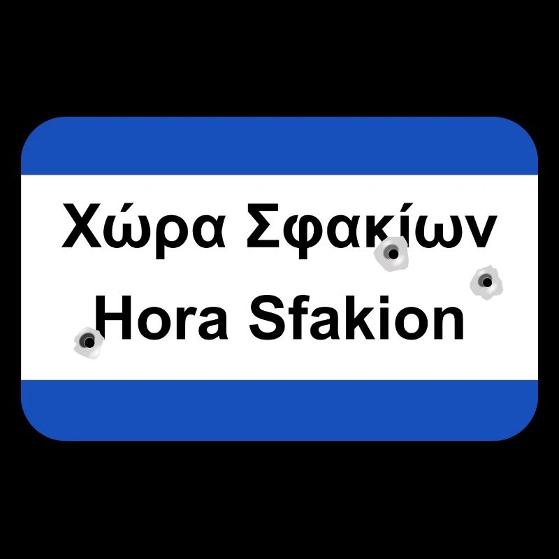 Zerschossenes Ortsschild Chora Sfakion Geschenk
