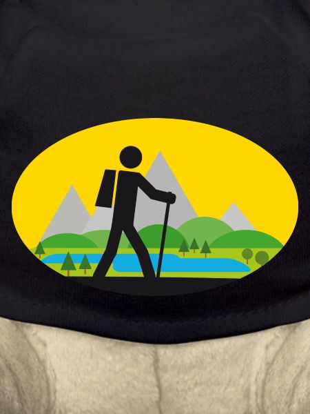 Hikers with landscape