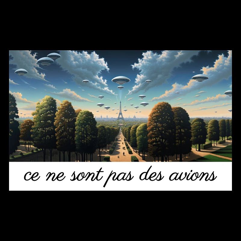 UFOs over Paris - Magritte