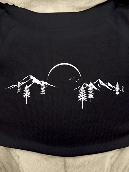 Moonlit Mountain Forest Silhouette