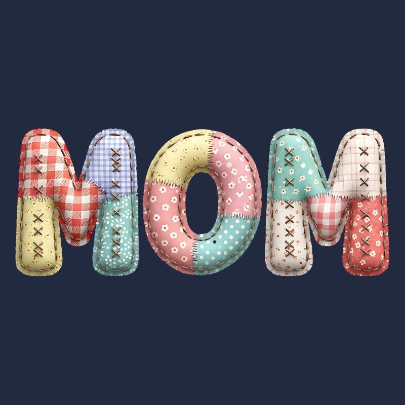 Look tissu patchwork de lettrage de maman