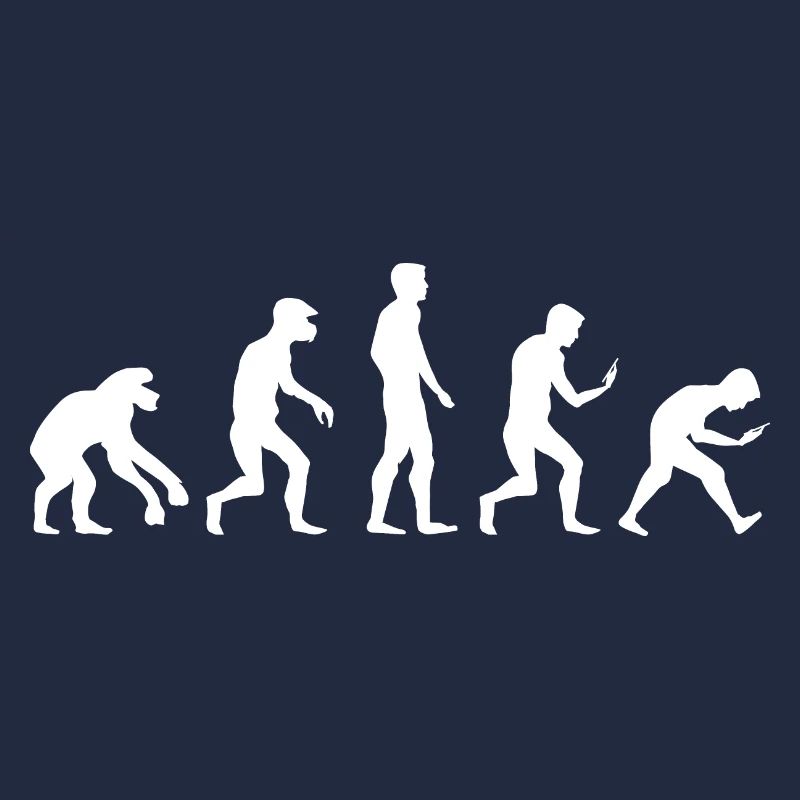 lustige Evolution smartphone handy Sucht Logo