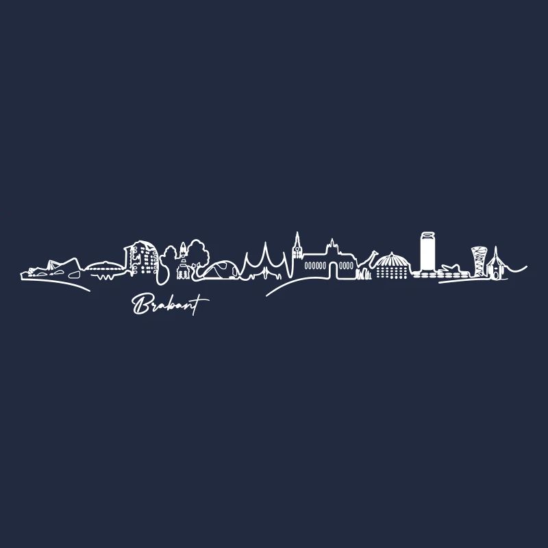 Skyline Brabant - WHITE (Multi Color Vector)