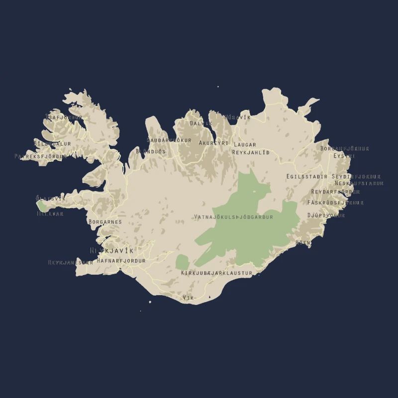 Carte de l’Islande