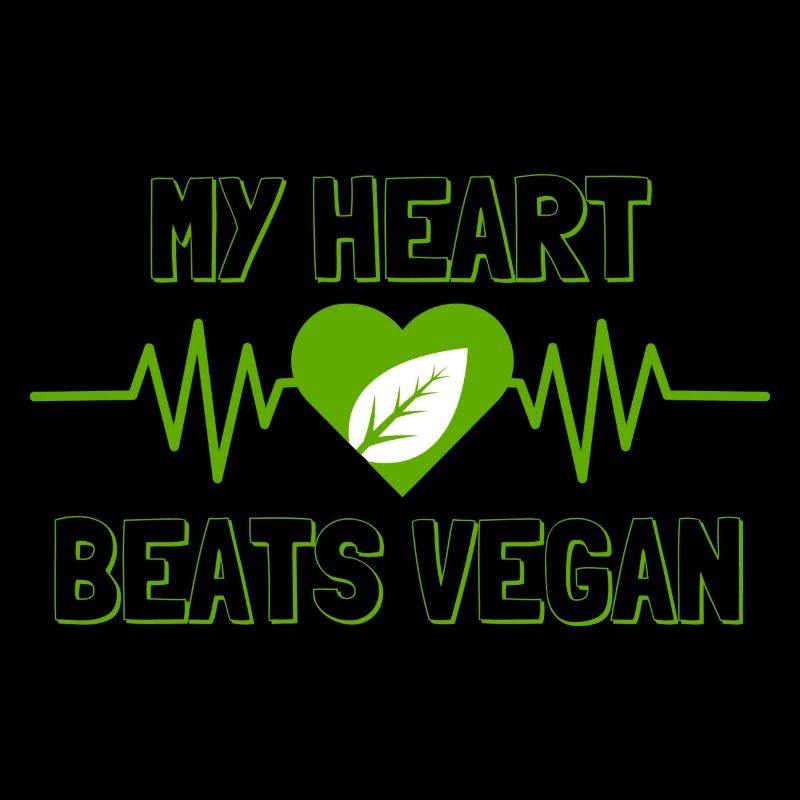 Mon cœur bat végétalien - Vert