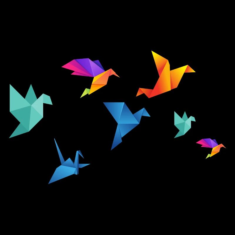 Oiseaux en papier multicolore
