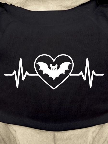 Gray Heart with Bat Outline
