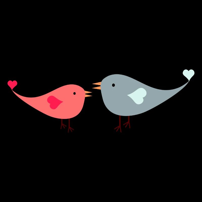 Oiseaux d'amour décorés