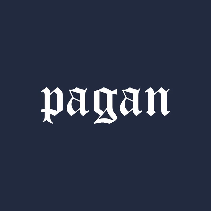 Pagan, Paganism text logo