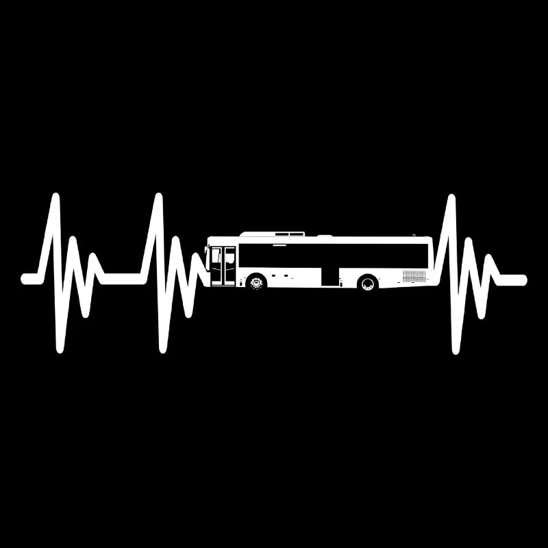 Herzschlag Bus - Busfahrer Tshirt