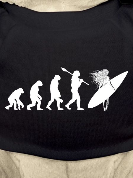 Surfing Evolution Weibliche Surfer-Silhouetten-Kunst