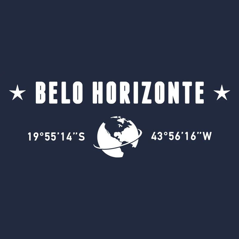 Belo Horizonte Coordinates Planet Earth White