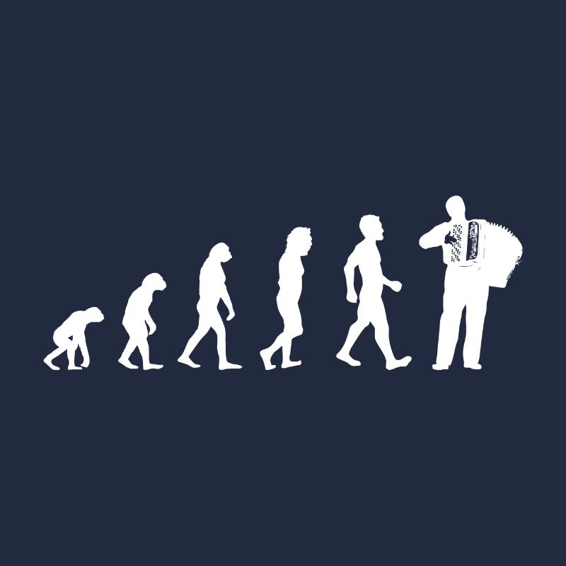 Evolution Ziehorgel Shirt Geschenk Akkordeon