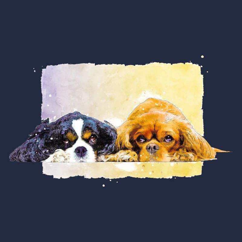 two cute cavalier spaniels