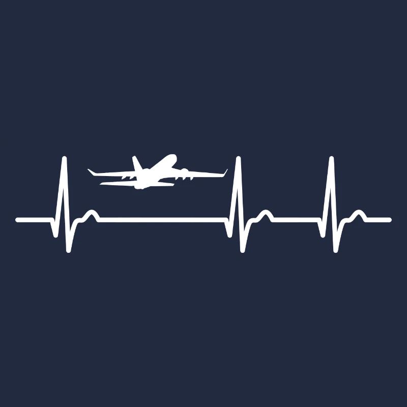 ECG curve - heart curve - pulse - pilot - airplane