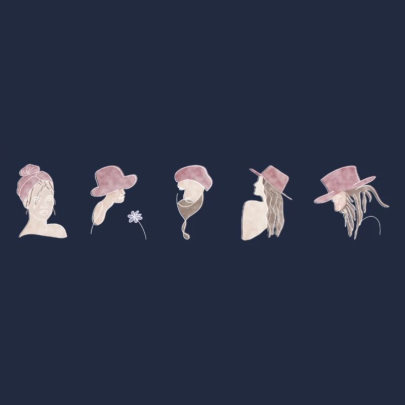 Boho Line Art Design, série « Faces »