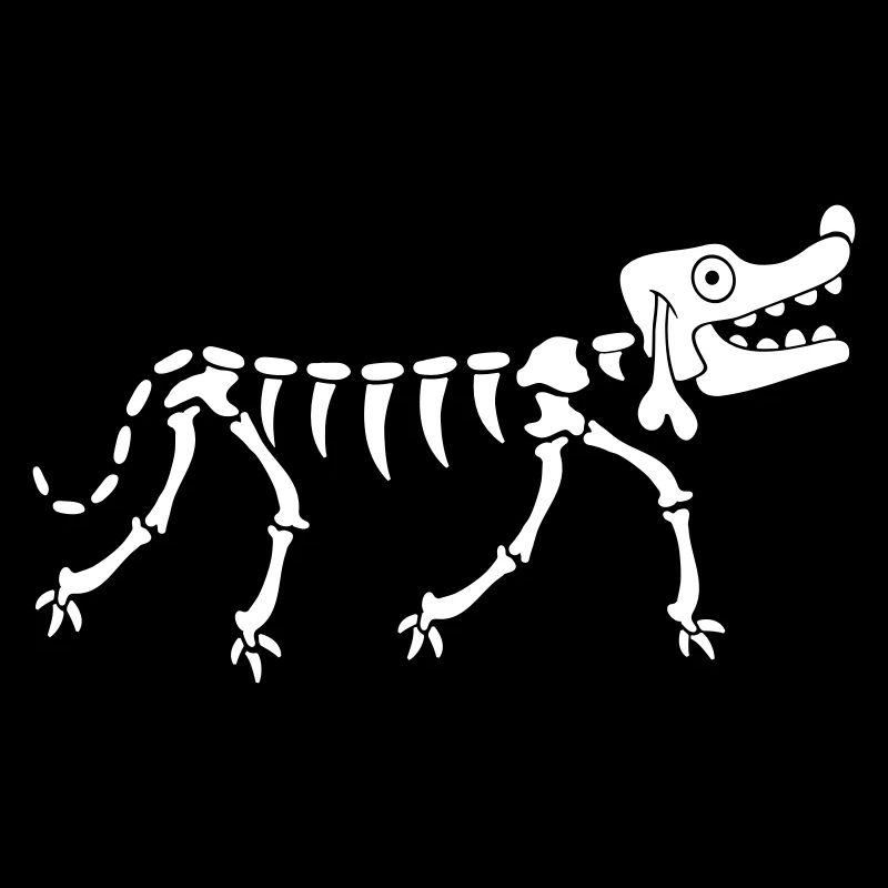 Dog Skeleton Bone Halloween Horror Cartoon Cool