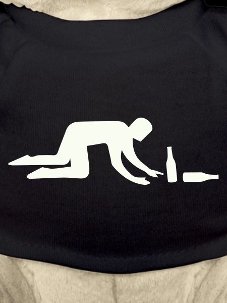 Drunkard silhouette with bottle