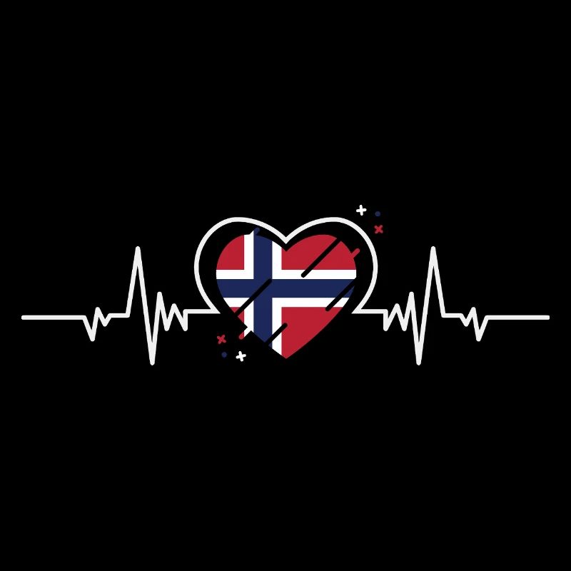 Norwegen Herz Herzschlag Flagge Geschenk