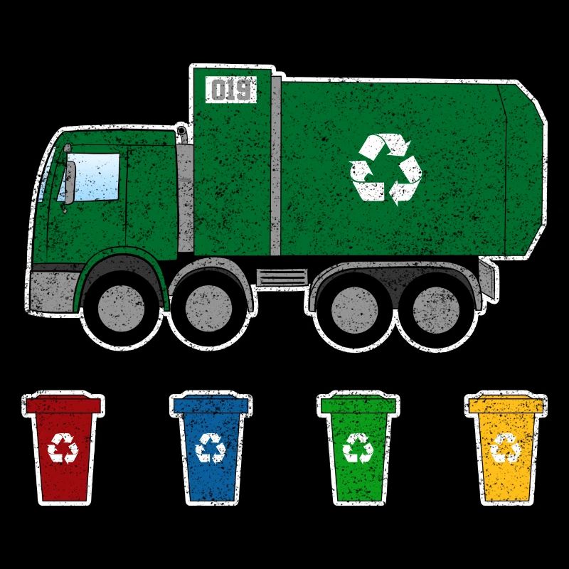 Garbage Truck Garbage Collection Recycling Bins I Gift