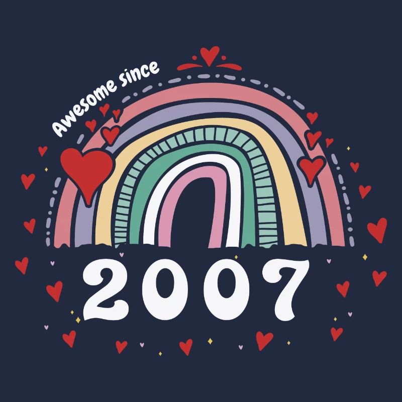 Cute Rainbow Awesome 2007 - 16th Birthday w/