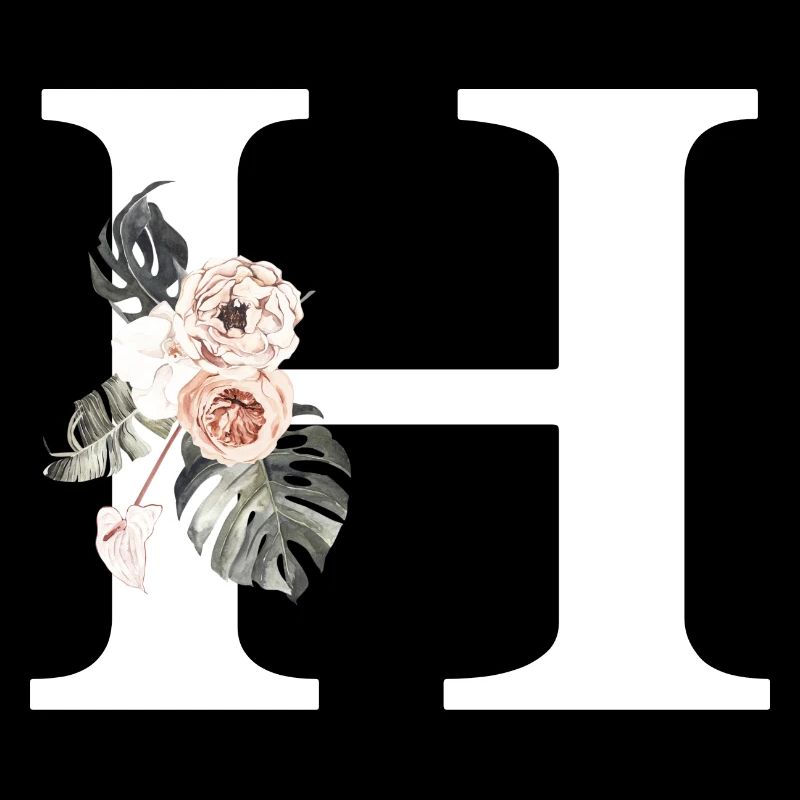 Tropischer Blumenbuchstabe H