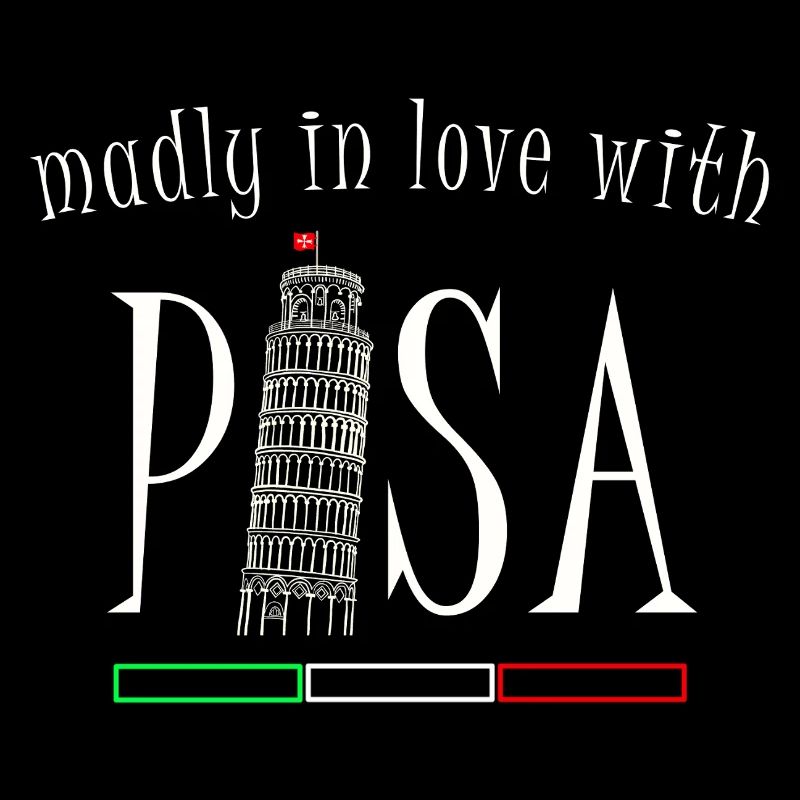 In love with Pisa, hand drawing, leaning tower