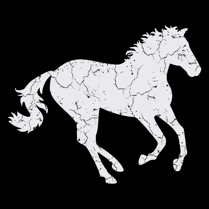 Cheval blanc au galop