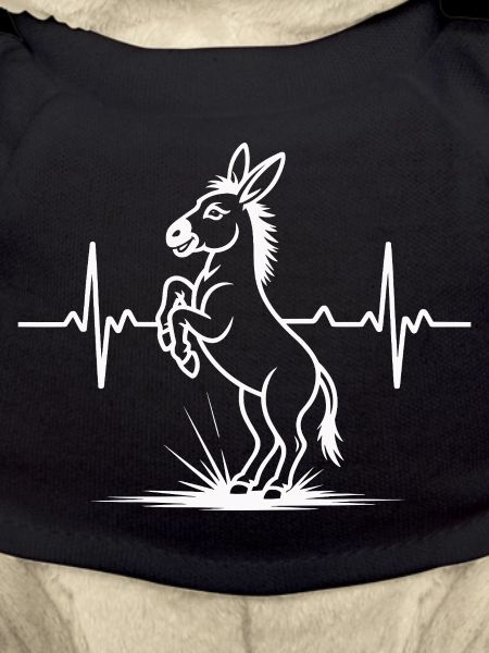 Donkey with heartbeat line