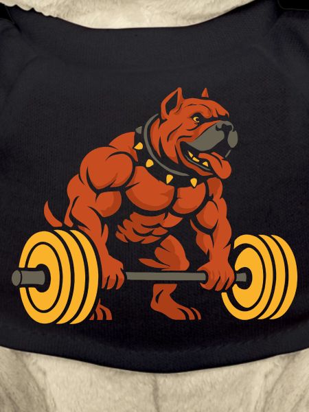 Muscular Bulldog Weightlifting Design