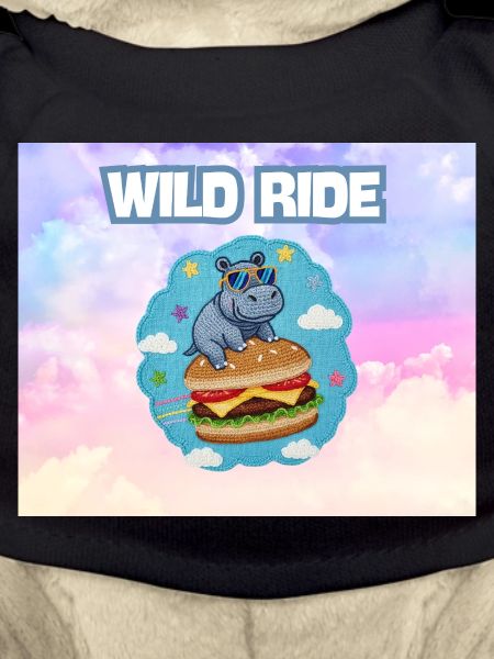 Wild Ride Hippo Burger Patch