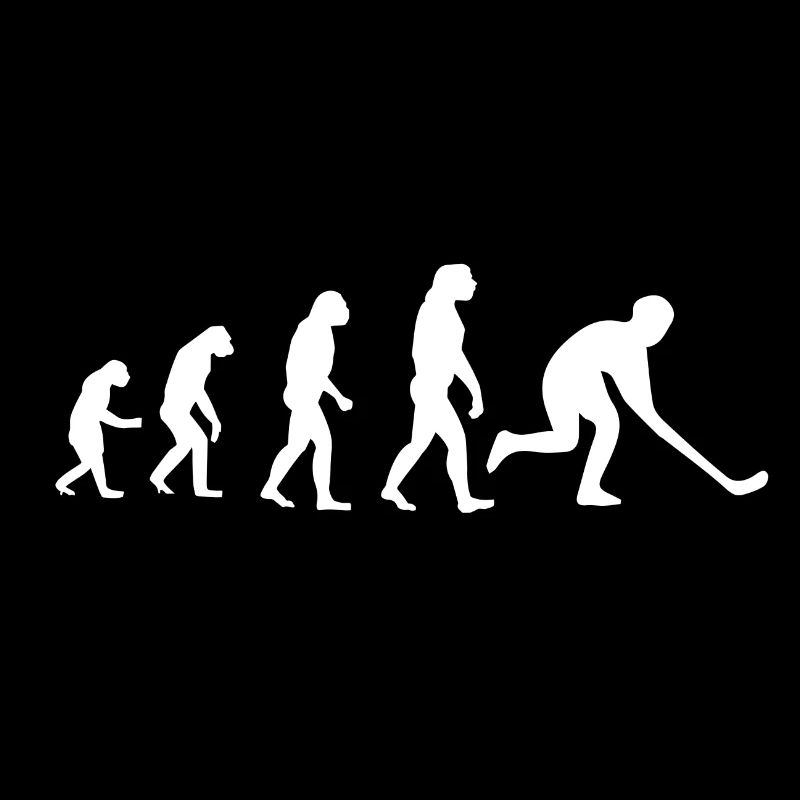 Hockey Design Evolution Geschenk Idee Weiß