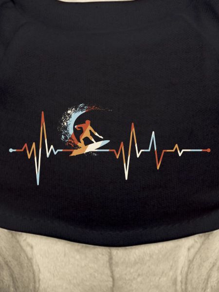 Surfer Wave Retro Heartbeat