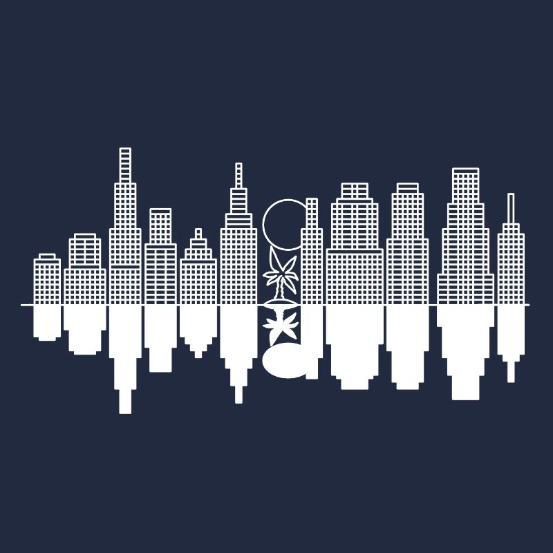 City Skyline + Tree - White