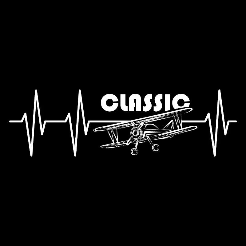 puls Fliegerei Illustration Herzschlag classic