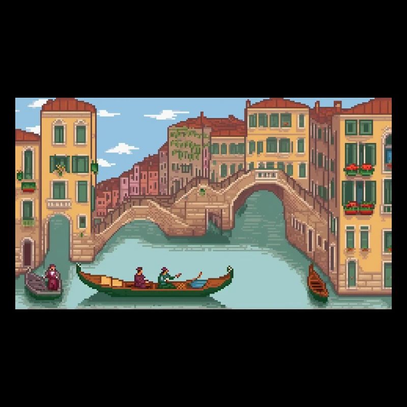 Venedig, Italien - Pixel Art