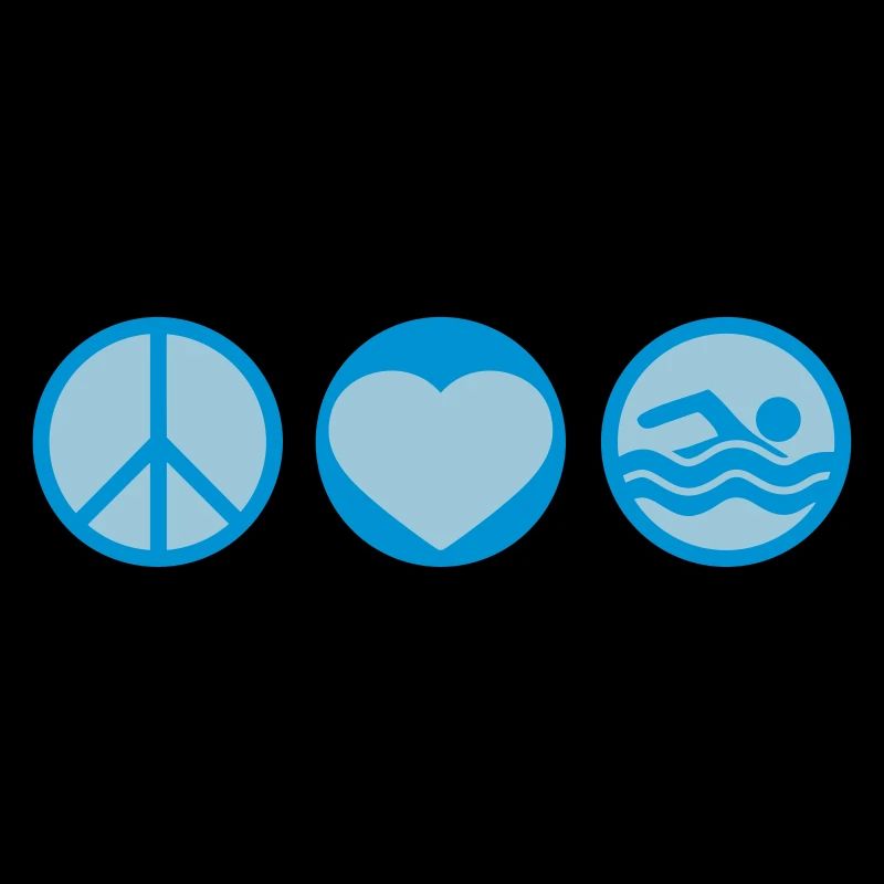 schwimmen liebe peace zeichen symbol herz urlaub m