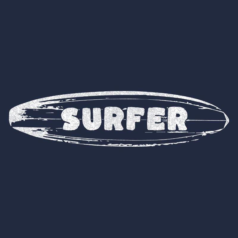 Surfeur sur planche de surf imprimé rétro