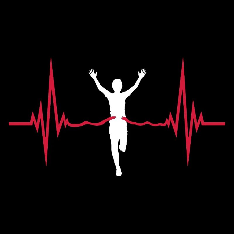 First Runner Red Finish Line Pulse Winner Run