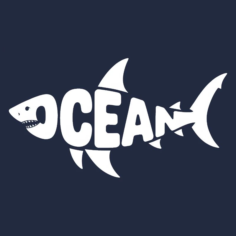 Ocean - Cool Shark Ocean Logo