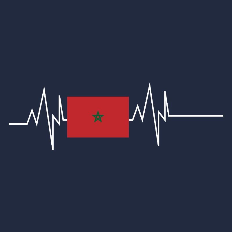 Morocco Flag Heartbeat