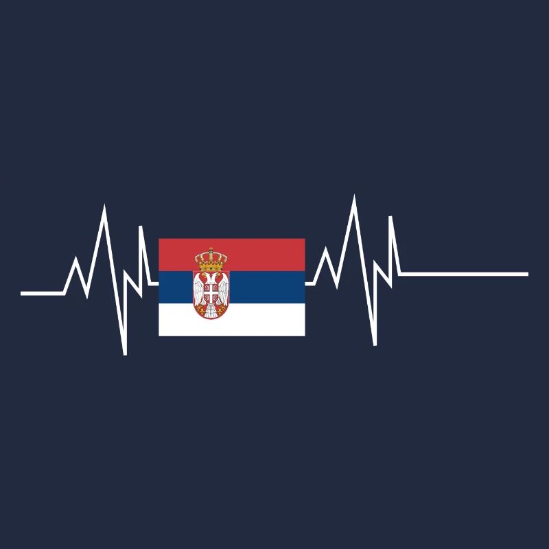 Battement de cœur du drapeau de la Serbie