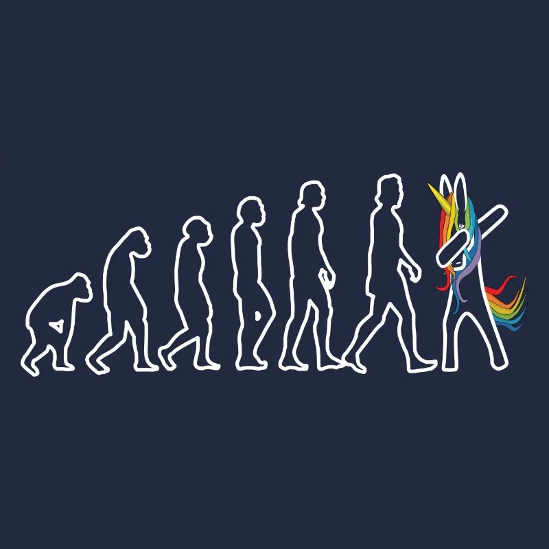Evolution Einhorn dabbend