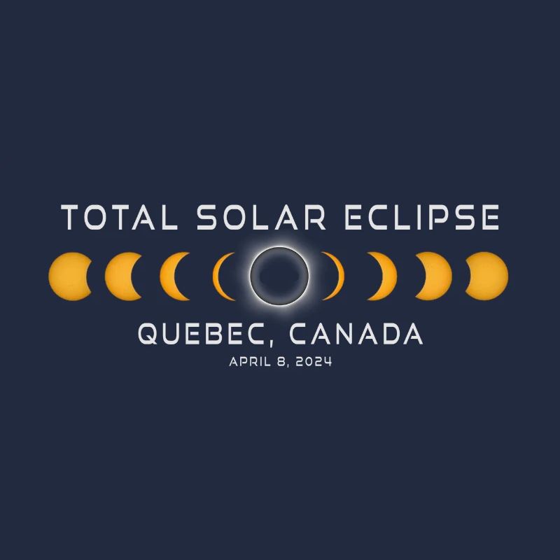 Québec Canada Eclipse Solaire 2024 8 avril Souvenir
