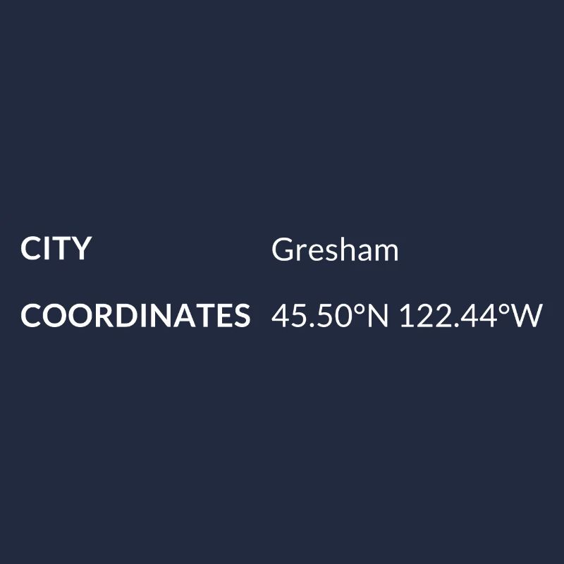 Coordonnées de Gresham, Oregon, États-Unis